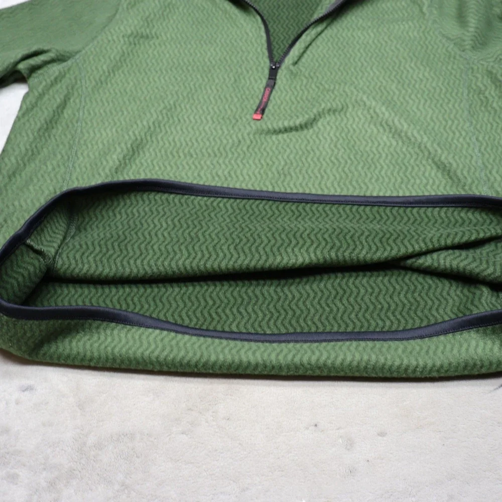 Canada Weathergear Sweater Men XL Green Textured Fleece 1/4 Zip Pullover Outdoor